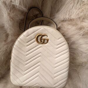 Authentic Gucci Cream Quilted Women's Backpack